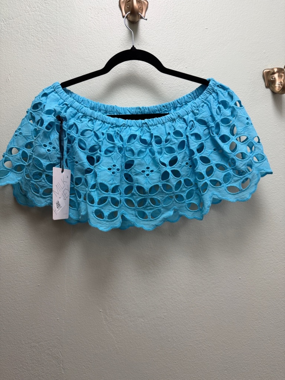 Bright Blue Eyelet Two-Piece pants Set - Picture 4 of 6